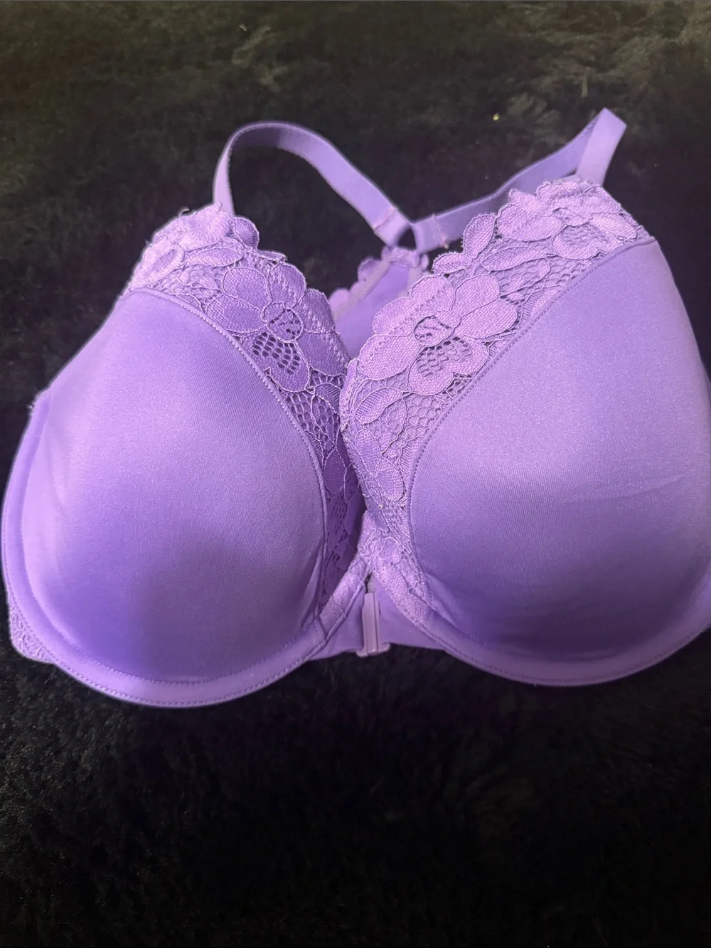 Bare Necessities Passion Purple Racerback Front-Closure Bra 32DDD - Picture 3 of 9